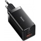 Сетевое зарядное устройство Baseus GaN5 Pro Fast Charger 2C+U 65W EU + cable Type-C to Type-C Black (CCGP120201) - Фото 5