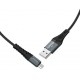 Кабель Hoco X38 Cool USB to Micro 3A 0.25m Black - Фото 1