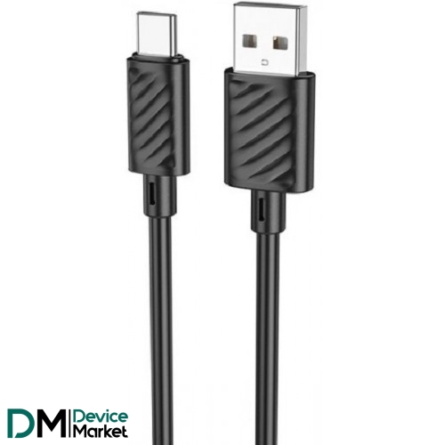 Кабель Hoco X88 Gratified USB to Type-C 2.4A 1m Black