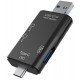 Кардридер OLAF 6 in 1 OTG/SD Card/TF/MicroUSB/Type-C/USB 2.0 Black