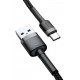 Кабель Baseus Cafule USB to Type-C 3A 1m Gray/Black (CATKLF-BG1) - Фото 2