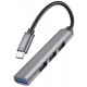 USB HUB HOCO HB26 4 in 1 adapter (USB to USB3.0+3xUSB2.0) Metal Grey - Фото 3