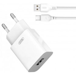 Мережевий зарядний пристрій XO L99 Single USB 2.4A + cable Micro White