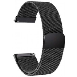 Магнітний ремінець Міланська петля для смарт-годинника Samsung/Amazfit/Huawei (20mm) Black