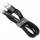 Кабель Baseus Cafule USB to Lightning 2.4A 1m Gray/Black (CALKLF-BG1) - Фото 1