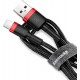 Кабель Baseus Cafule USB to Lightning 2.4A 1m Red/Black (CALKLF-B19) - Фото 1