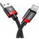 Кабель Baseus Cafule USB to Lightning 2.4A 1m Red/Black (CALKLF-B19) - Фото 2