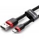 Кабель Baseus Cafule USB to Lightning 2.4A 1m Red/Black (CALKLF-B19) - Фото 3