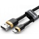 Кабель Baseus Cafule USB to Lightning 2.4A 1m Gold/Black (CALKLF-BV1) - Фото 1