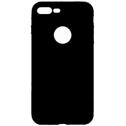 Чехол силиконовый с вырезом под яблоко для iPhone 7 Plus/8 Plus Black
