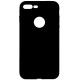 Чехол силиконовый с вырезом под яблоко для iPhone 7 Plus/8 Plus Black - Фото 1