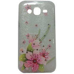 Чохол силіконовий з квітами для Samsung J5 2015 J500 Lilies Pink