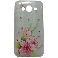 Чехол силиконовый с цветами для Samsung J5 2015 J500 Lilies Pink