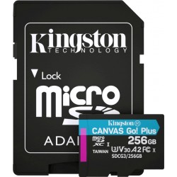 Карта пам'яті Kingston microSDXC 256GB Canvas Go! Plus UHS-I/U3 + SD-адаптер (SDCG3/256GB)