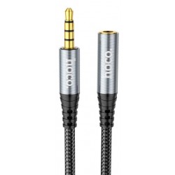 Аудио-кабель Hoco UPA20 3.5 audio Male to Female 1m Metal Gray