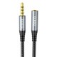 Аудио-кабель Hoco UPA20 3.5 audio Male to Female 1m Metal Gray - Фото 1