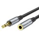 Аудио-кабель Hoco UPA20 3.5 audio Male to Female 1m Metal Gray - Фото 2