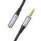 Аудио-кабель Hoco UPA20 3.5 audio Male to Female 1m Metal Gray - Фото 4