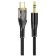 Аудио-кабель Hoco UPA25 Transparent Discovery Edition Type-C to 3.5mm Black - Фото 1