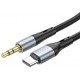 Аудіо-кабель Hoco UPA22 Silicone Digital Type-C to 3.5mm Black - Фото 2