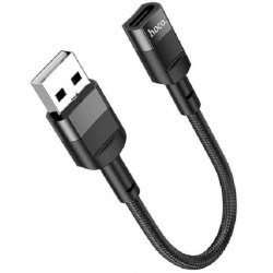 Перехідник Hoco U107 USB male to Type-C female adapter 0.1m Black