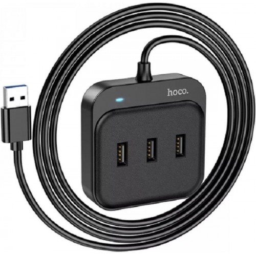 USB HUB Hoco HB31 Easy USB to 4USB 2.0 1.2m Black