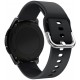 Ремешок Silicone с металлическим кольцом для смарт-часов Samsung/Amazfit/Huawei (20mm) Black/Silver - Фото 1