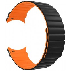 Ремінець Silicone Magnet для смарт-годинника Samsung/Amazfit/Huawei (20mm) Black/Orange