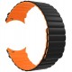 Ремешок Silicone Magnet для смарт-часов Samsung/Amazfit/Huawei (20mm) Black/Orange - Фото 1