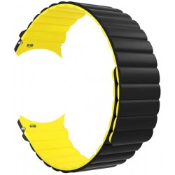 Ремешок Silicone Magnet для смарт-часы Samsung/Amazfit/Huawei (20mm) Black/Yellow