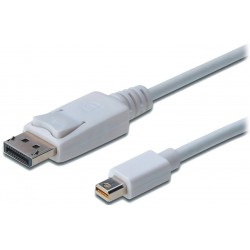 Кабель Digitus miniDisplayPort to DisplayPort (AM/AM) 1.0m White (AK-340102-010-W)
