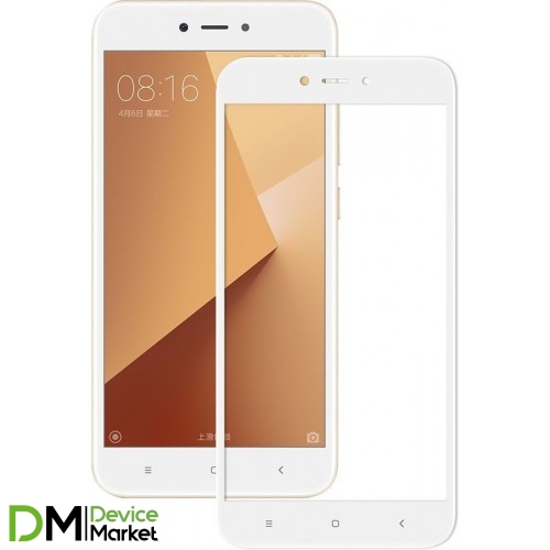 Защитное 3D стекло на Xiaomi Redmi Note 5A (White)