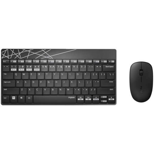 Комплект (клавіатура, миша) Rapoo 8000M Wireless Black