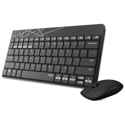 Комплект (клавиатура, мышка) Rapoo 8000M Wireless Black