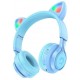 Bluetooth-гарнитура Hoco W39 Cat Ear Kids BT Blue - Фото 1