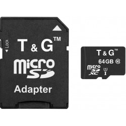 Карта памяти T&G microSDXC 64GB UHS-I Class 10 + SD-adapter (TG-64GBSDCL10-01)