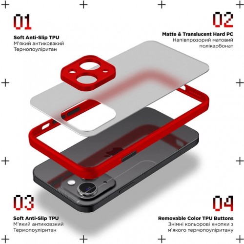 Панель ArmorStandart Frosted Matte для Xiaomi Redmi Note 13 Pro 5G/Poco X6 5G Red