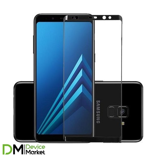 Защитное стекло 3D Samsung A8 2018 (A530) Black