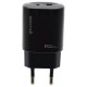 Мережевий зарядний пристрій SENTEO Z-02S 2Port USB + UCB-C PD 30W 3A Black - Фото 1