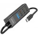 USB HUB Hoco HB25 Easy mix 4in1 (Type-C to USB3.0+3 USB2.0) Black - Фото 2