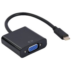 Адаптер Cablexpert USB Type-C - VGA (M/F) 0.15 м Чорний (A-CM-VGAF-01)