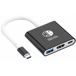 Адаптер Switch Dock для Nintendo Switch 3 in 1 Type-C to HDMI/USB3.0/Type-C Black/White