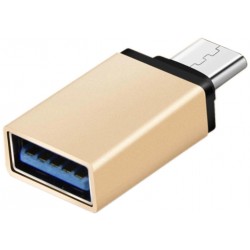 Переходник OTG USB C to USB 0.1 м Gold
