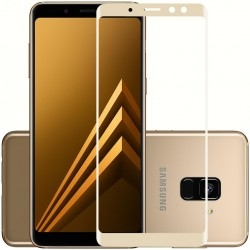 Защитное стекло 3D Samsung A8 Plus 2018 (A730) Gold