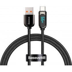 Кабель Baseus Display Fast Charging USB to Type-C 66W 1m Black (CASX020001)