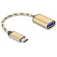 Адаптер OTG USB to Type-C 0.1m Gold - Фото 1