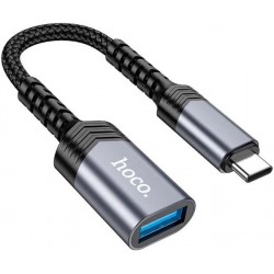 Адаптер Hoco UA24 OTG USB-C to USB Metal Gray