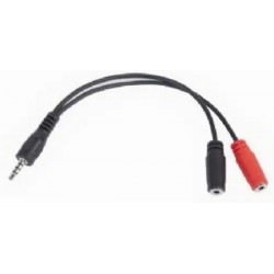 Аудіо-кабель Cablexpert 3.5 мм - 2х3.5 мм (M/F) 0.2 м Black (CCA-417)