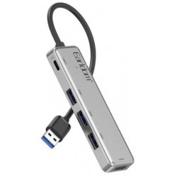 USB HUB Earldom ET-HUB12 5 in1 (4 USB + 1 Type-C) Gray