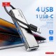 USB HUB Earldom ET-HUB12 5 in1 (4 USB + 1 Type-C) Gray - Фото 4